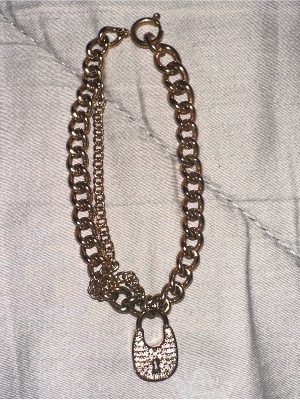 Michael Kors Gold Chain Bracelet with Lock Charm